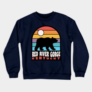 Red River Gorge Kentucky Hiking Bear Badge Crewneck Sweatshirt